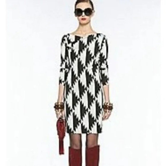 Diane Von Furstenberg Lorah Silk Long Sleeve Mini Dress Hound Aztec Print 8 - Picture 1 of 12